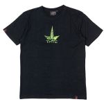 Oberon Leaf Embroidered T-Shirt - Premium Weight - Black - Mens